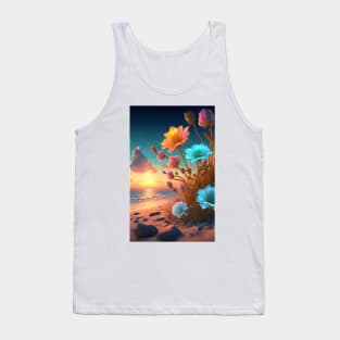 Glowing flowers on beach Tank Top